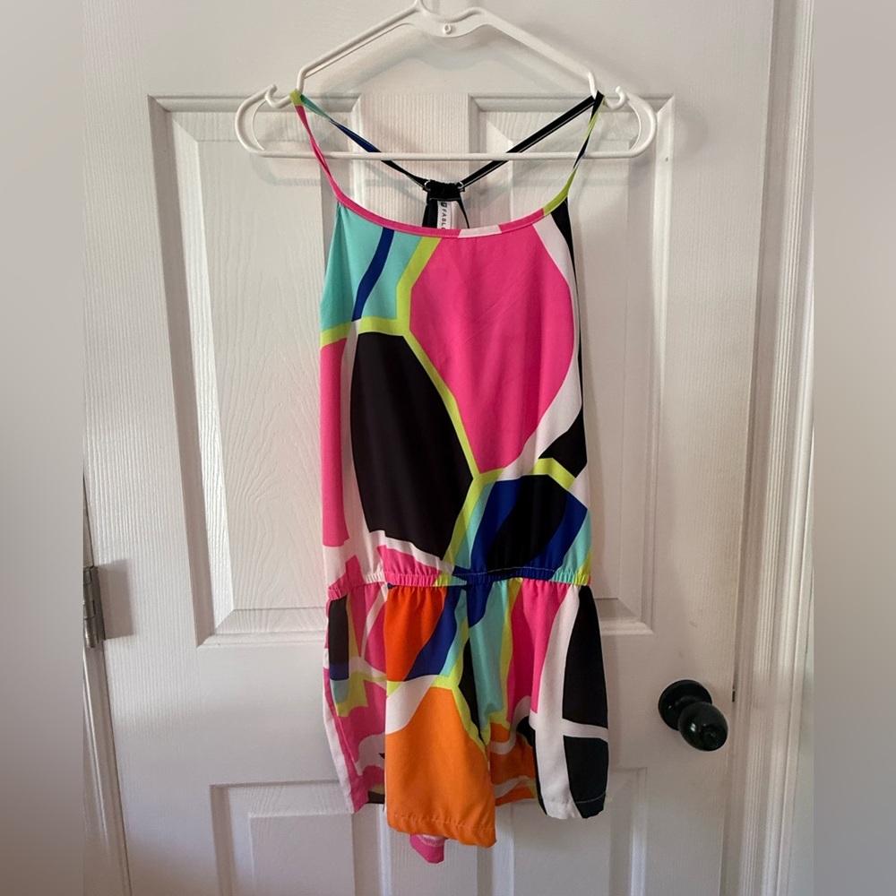 Fabletics Colorful Geometric Print Romper Sz Small